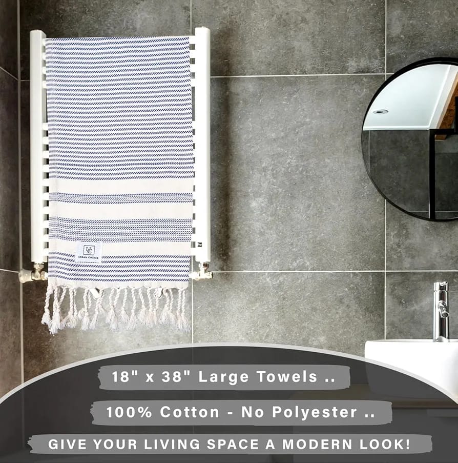 Urban Choice Premium Turkish Cotton Hand Towel Set | 18 × 28 Inches | Ultra Soft & Quick Dry